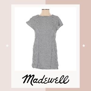 Madewell Linen Stripe-Play Button Back Dress -- Perfect for Summer! | Size M